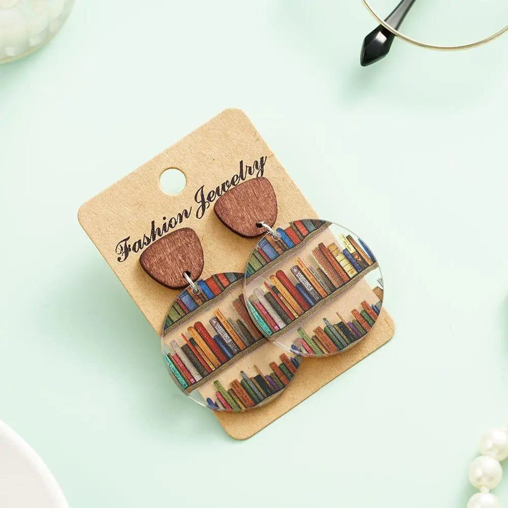 Acrylic Library Bookshelf Earrings - DKLOR -  -  