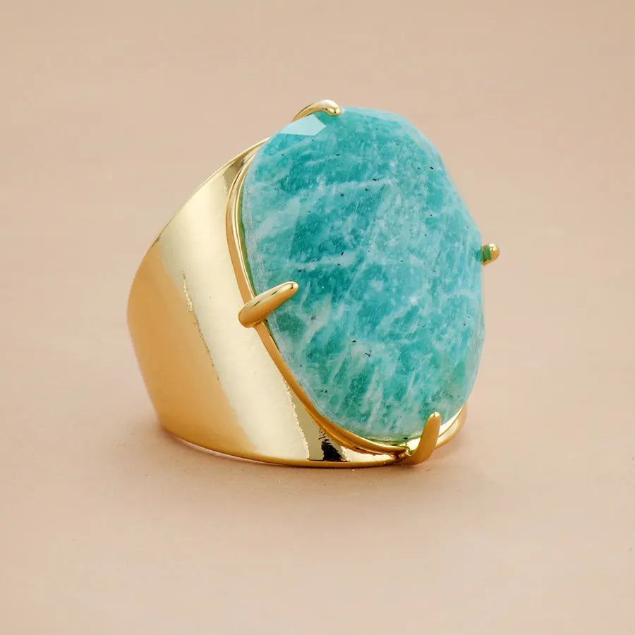 Amazonite Big Stone Ring - DKLOR -  -  