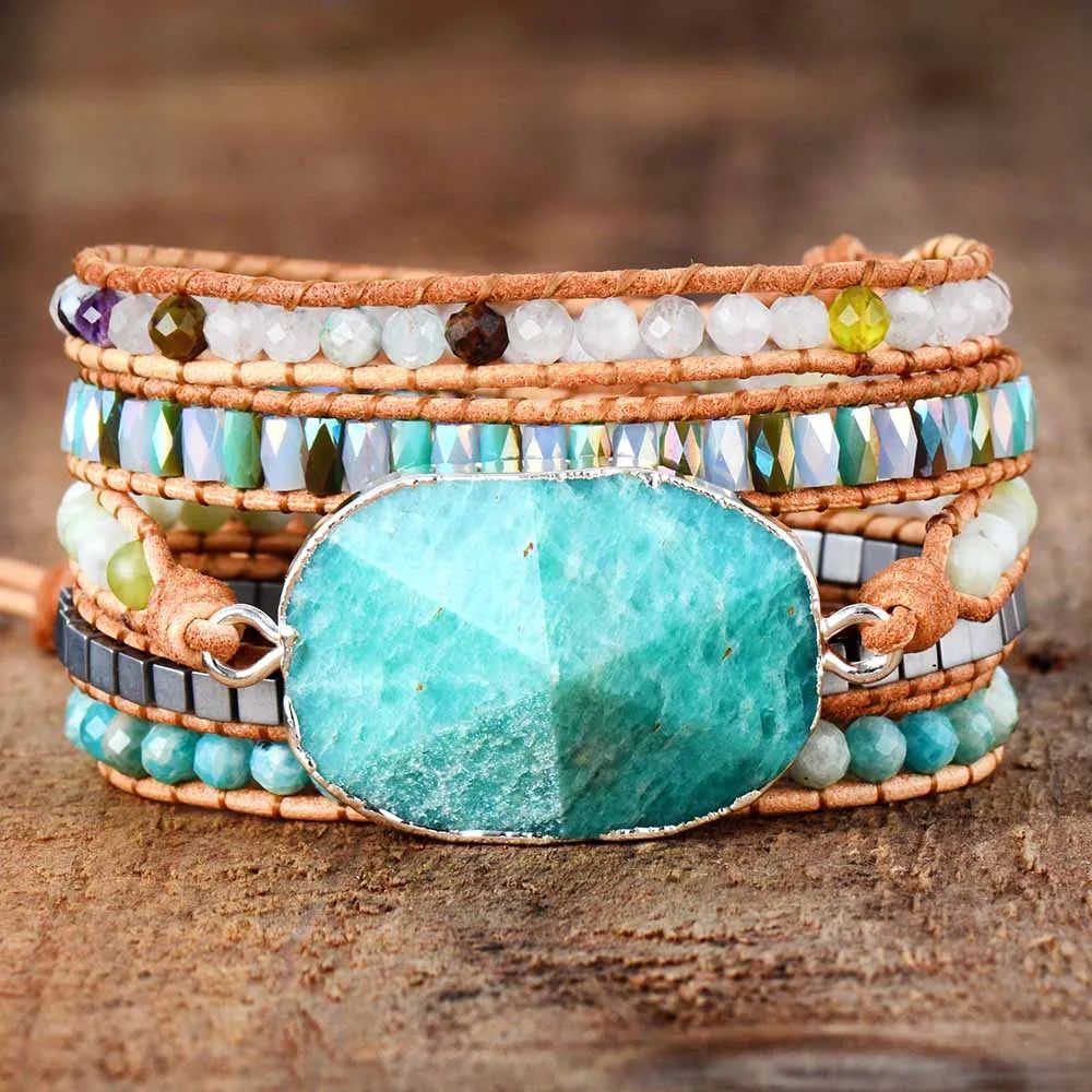 Amazonite Crystal Multilayers Bracelet - DKLOR -  -  