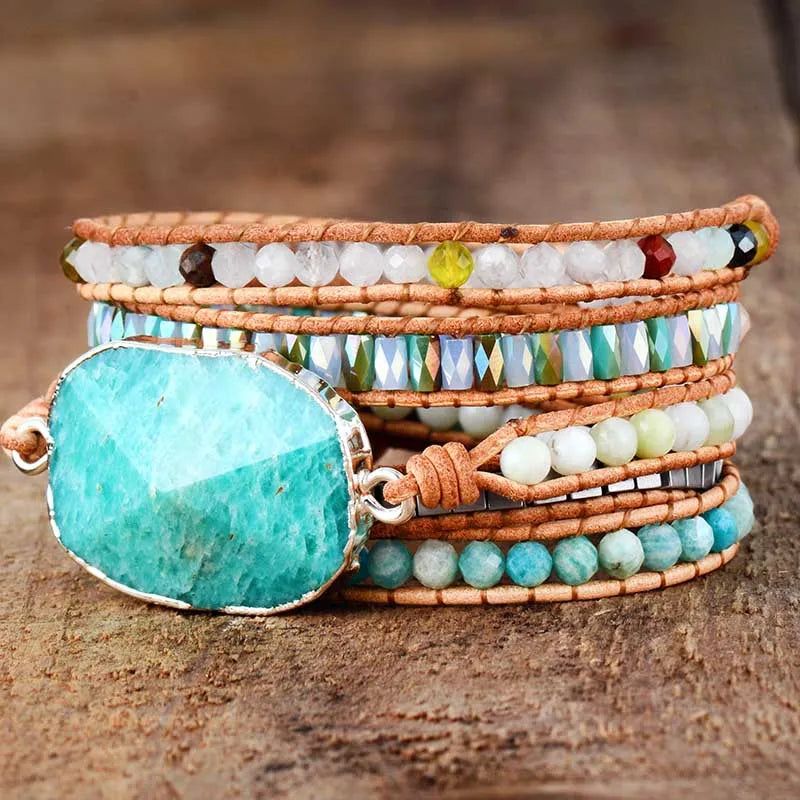 Amazonite Crystal Multilayers Bracelet - DKLOR -  -  