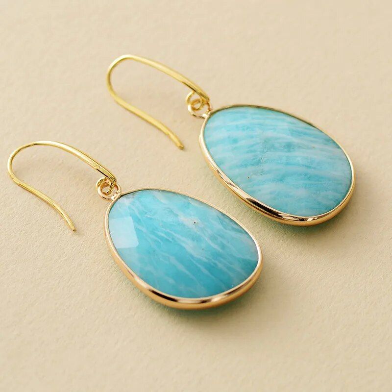 Amazonite Dangling Earrings - DKLOR -  -  