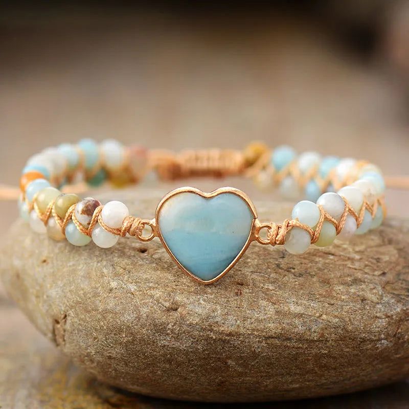 Amazonite Loving Heart Bracelet - DKLOR -  -  