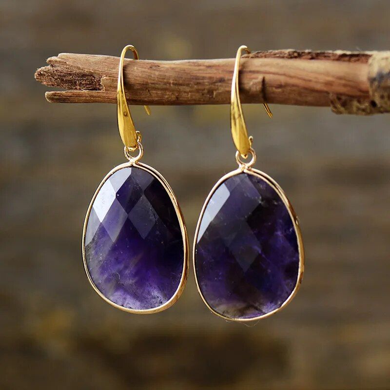 Amethysts Dangling Earrings - DKLOR -  -  