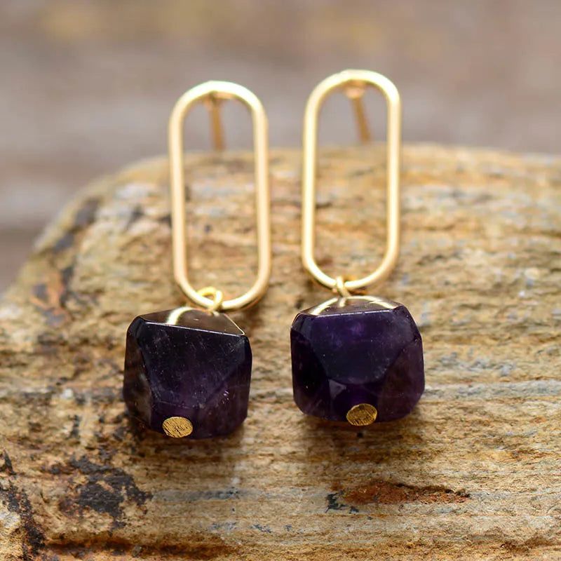 Amethysts Hyperbole Ins Earrings - DKLOR -  -  