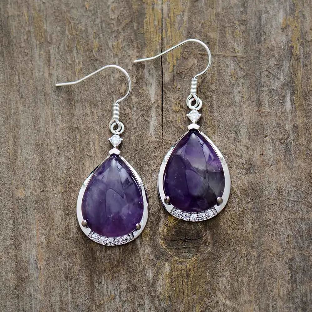 Amethysts Teardrop Earrings - DKLOR -  -  