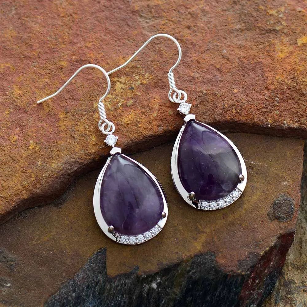 Amethysts Teardrop Earrings - DKLOR -  -  