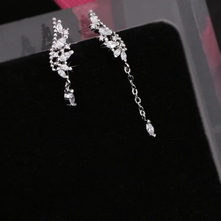 Asymmetric Crystal Wings Earrings - DKLOR -  -  