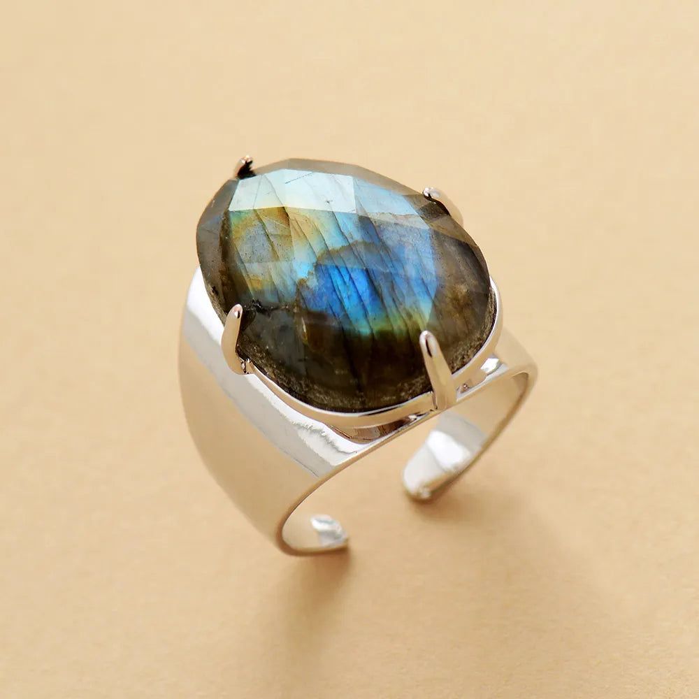 Big Labradorite Stone Ring - DKLOR -  -  