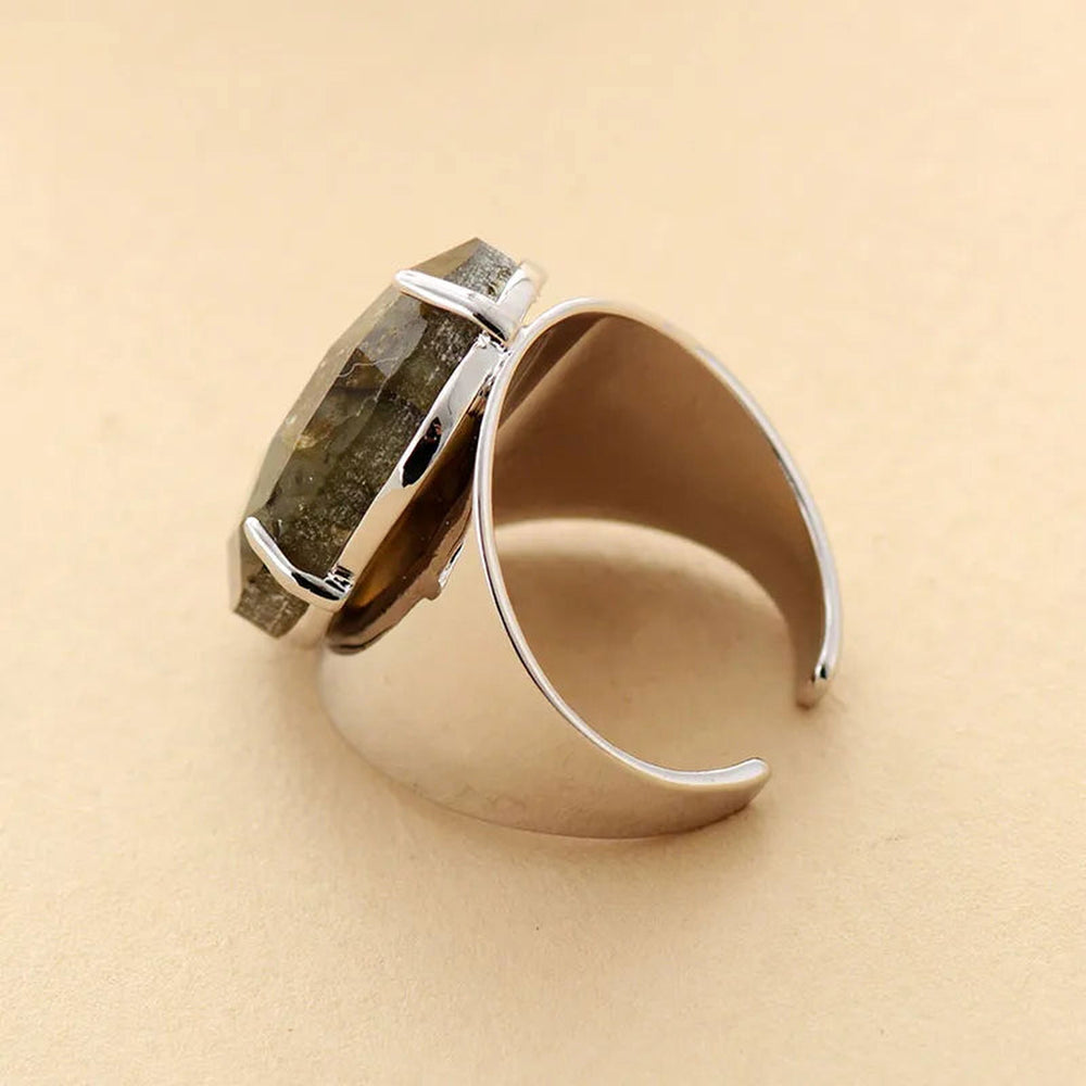 Big Labradorite Stone Ring - DKLOR -  -  