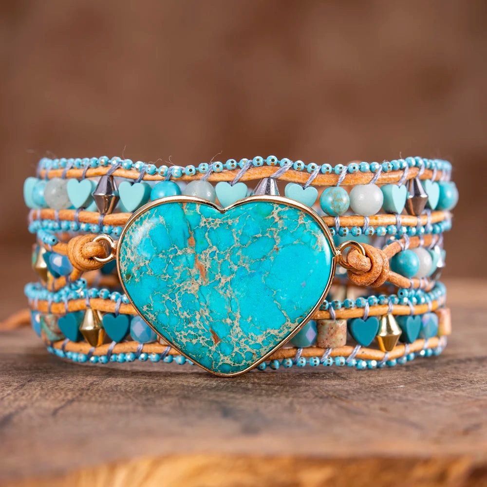 Blue Heart Big Stone Bracelet - DKLOR -  -  