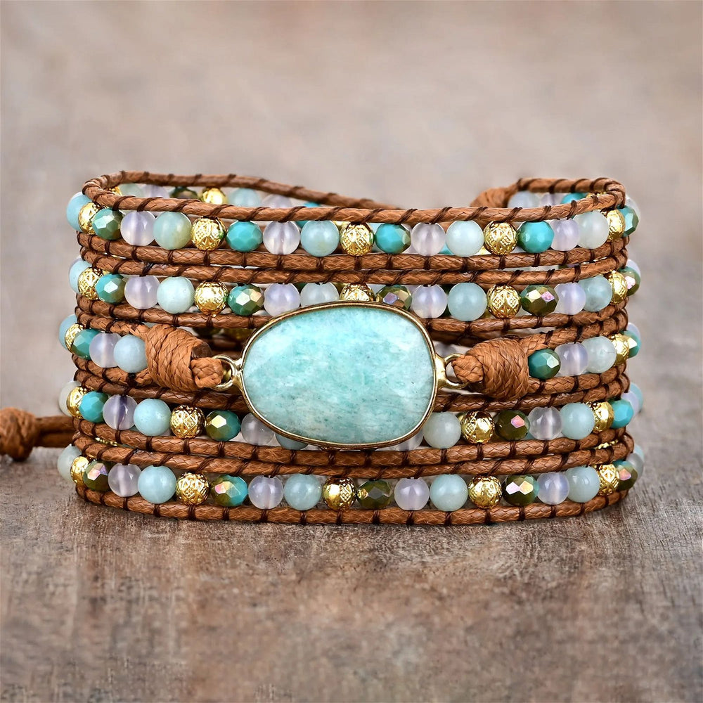 Boho Stone Egg  5 Wrap Bracelet - DKLOR -  -  