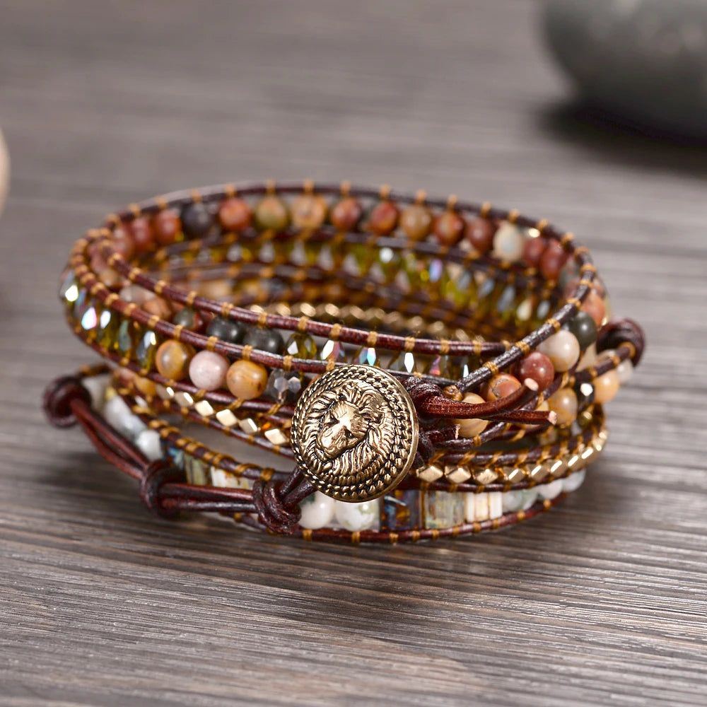 Boho Stone Lion Clasp Bracelets - DKLOR -  -  