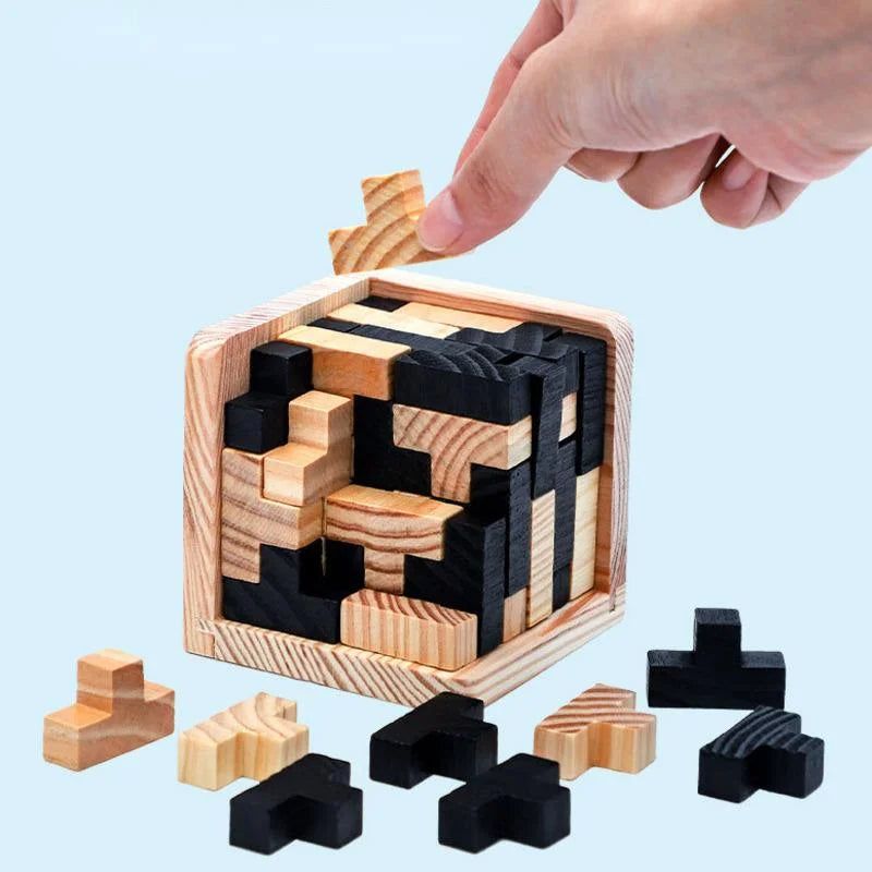 Brain Teaser - 3D Wooden Cube Puzzle - DKLOR -  -  