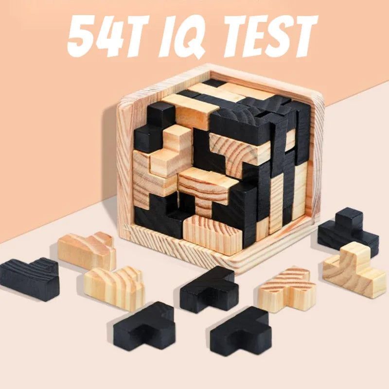 Brain Teaser - 3D Wooden Cube Puzzle - DKLOR -  -  