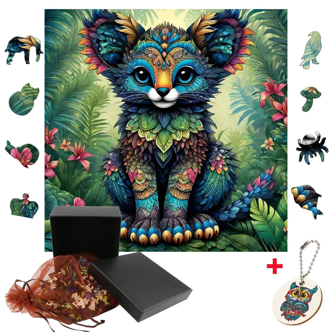 Colorful Lion Cub Puzzle Art - DKLOR -  -  