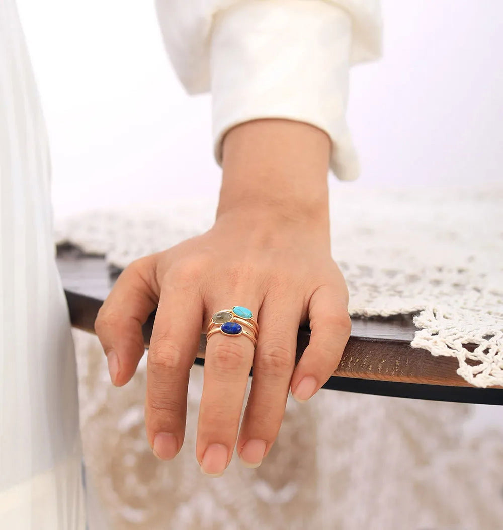 Colorful Stone Ring Collection - DKLOR -  -  