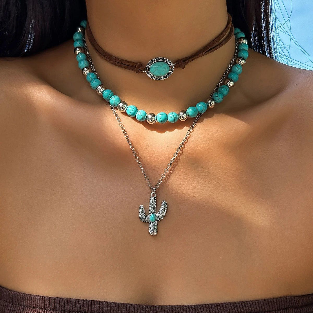 Desert Oasis Charm Necklace Set - DKLOR -  -  