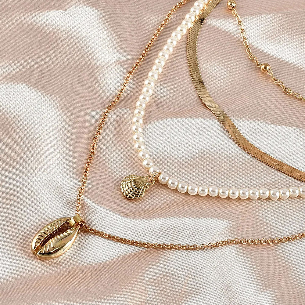 Faux Pearl Snake Necklaces Collection - DKLOR -  -  