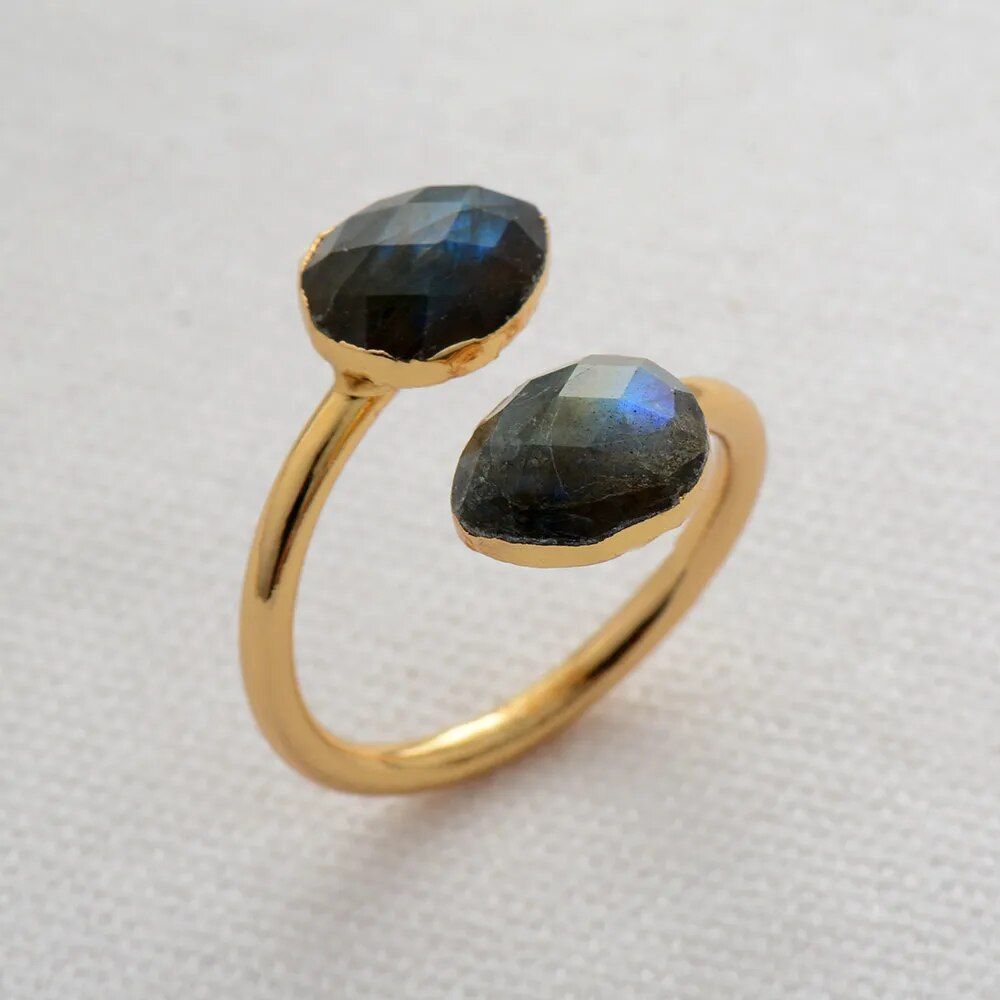 Gold Plated Labradorite Ring - DKLOR -  -  