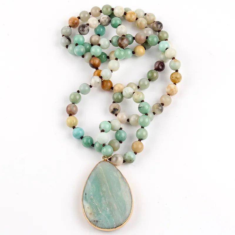 Knotted Natural Stone Necklace Collection - DKLOR -  -  