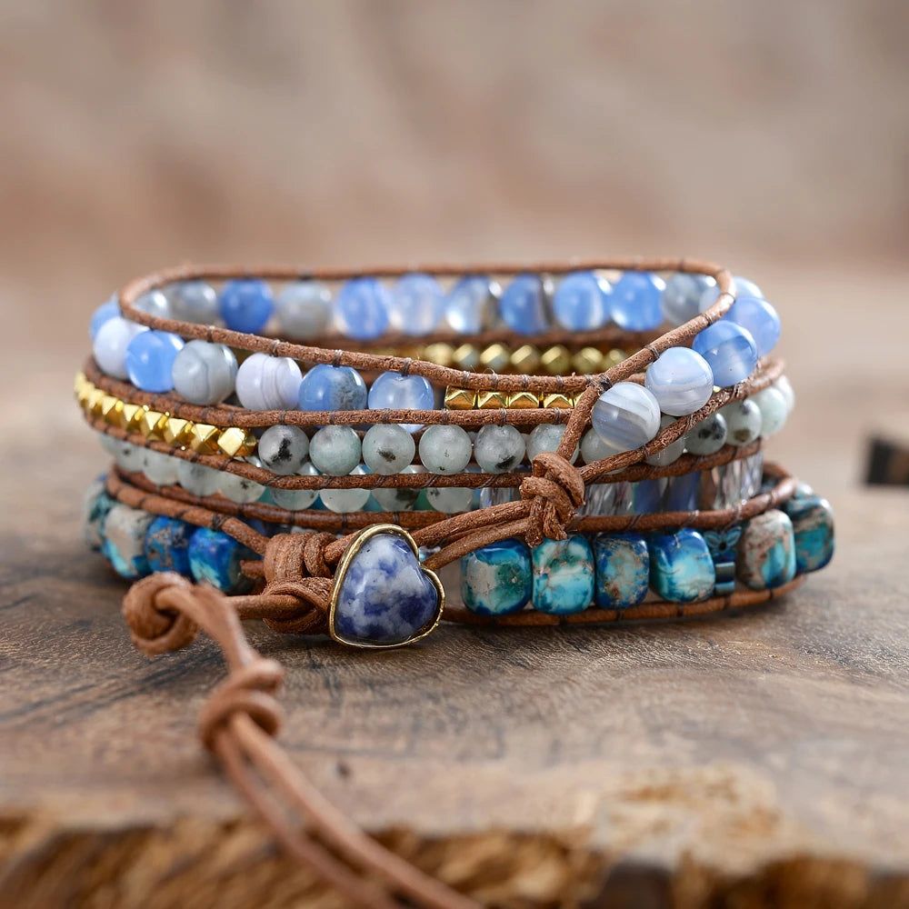 Labradorite Shell Wrap Bracelets - DKLOR -  -  