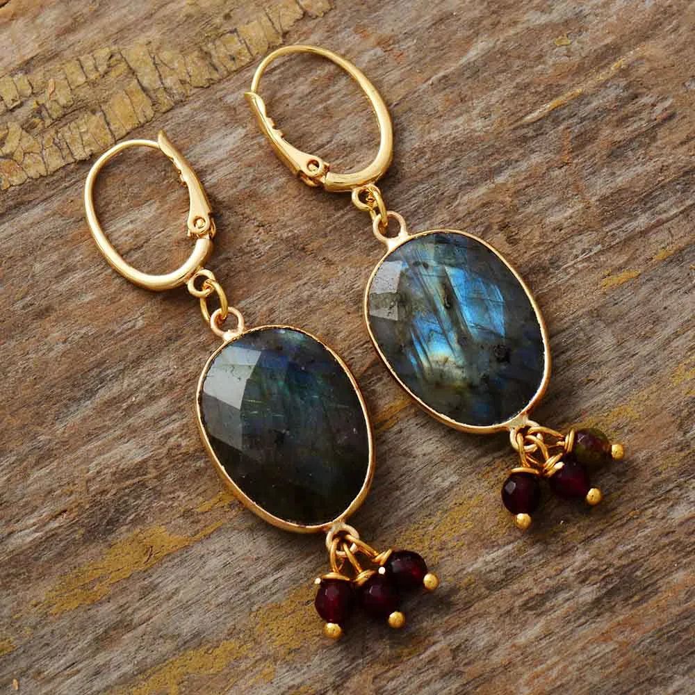 Labradorite Stone Earrings - DKLOR -  -  