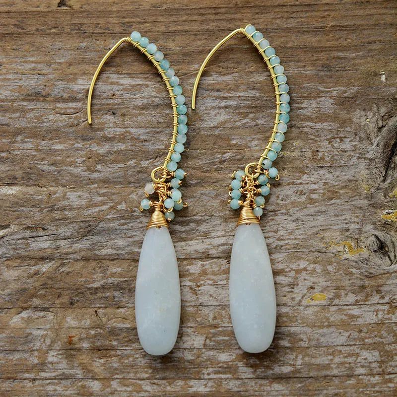 Light Amazonite Earrings - DKLOR -  -  