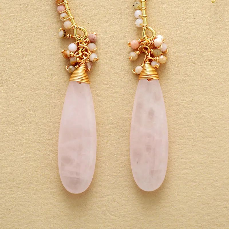 Light Rose Quartz Earrings - DKLOR -  -  