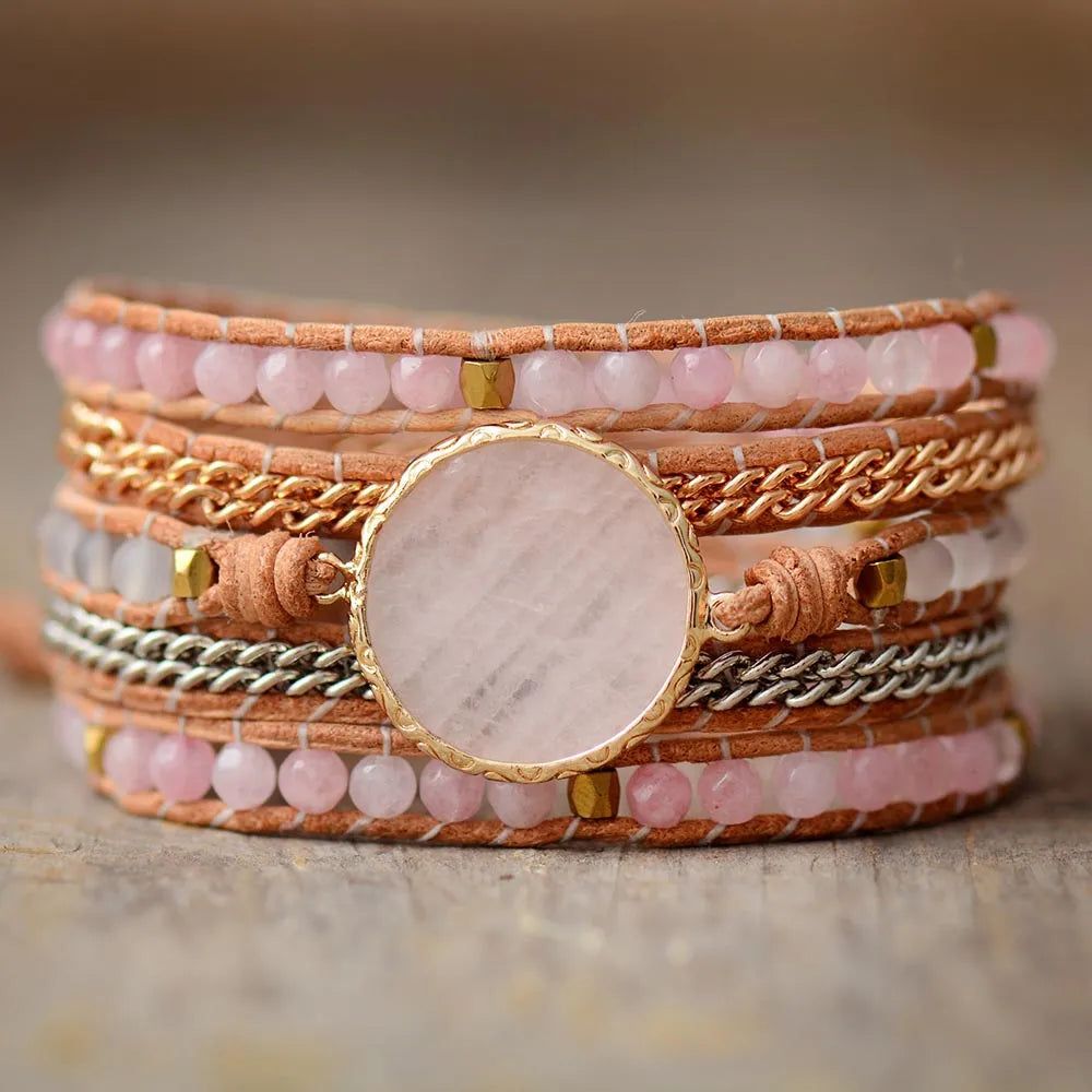 Lovely Pink Ocean 5 Wrap Bracelet - DKLOR -  -  