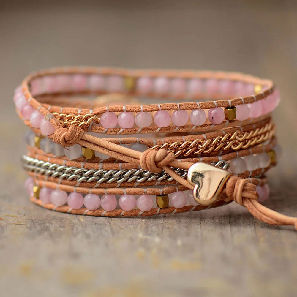 Lovely Pink Ocean 5 Wrap Bracelet - DKLOR -  -  