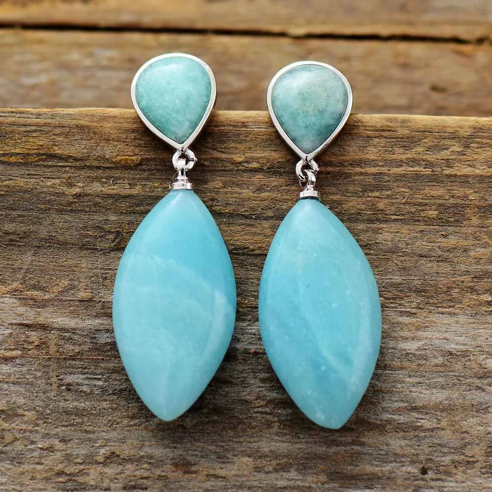 Luxury Amazonite Drop Earrings - DKLOR -  -  