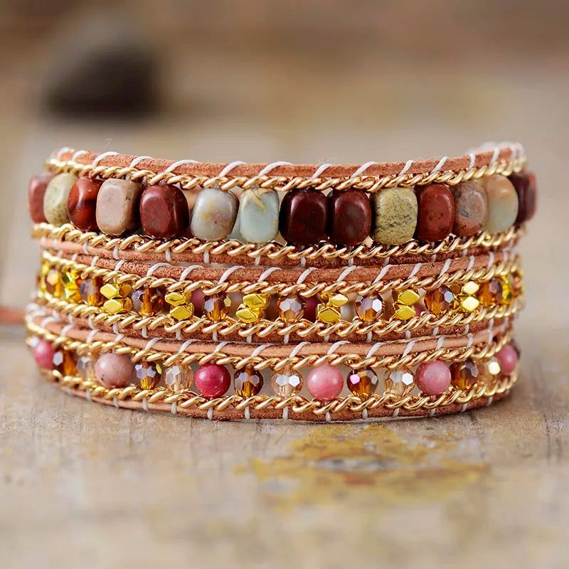 Luxury Pink Heart Shape Wrap Bracelet - DKLOR -  -  