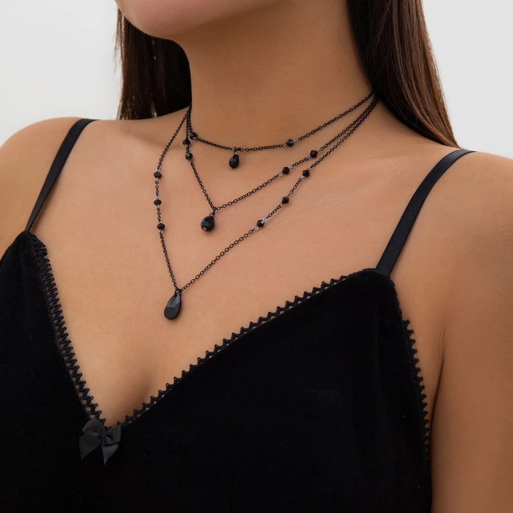 Midnight Obsidian Necklace Set - DKLOR -  -  