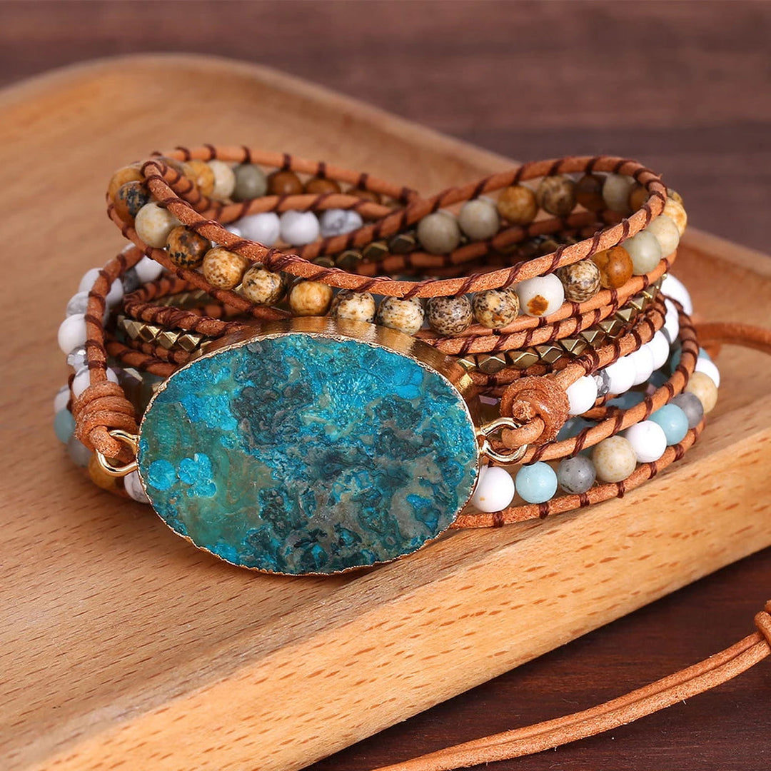 Natural Ocean Stone Druzy Bracelet - DKLOR -  -  