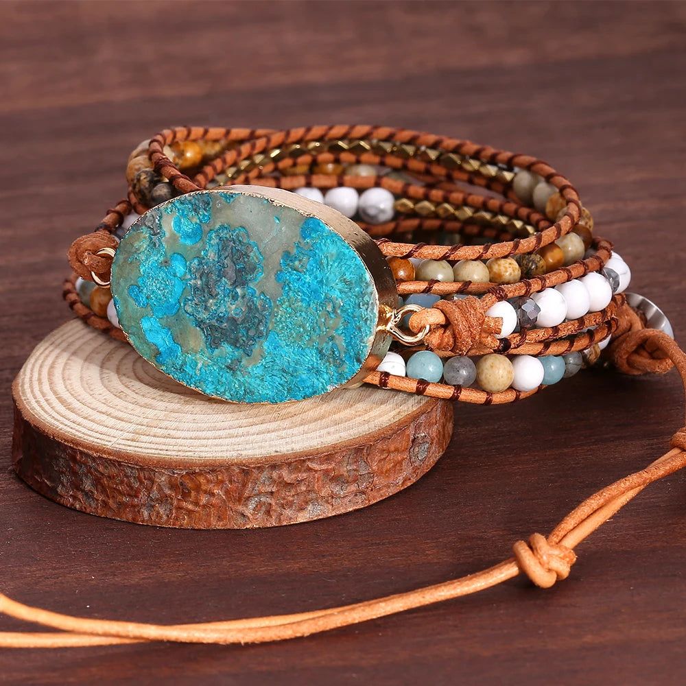 Natural Ocean Stone Druzy Bracelet - DKLOR -  -  