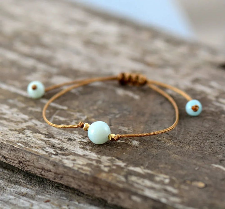 Natural Stone Wax Cord Bracelet Collection - DKLOR -  -  