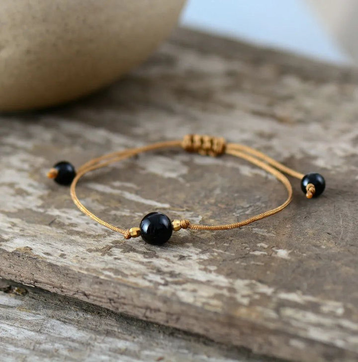 Natural Stone Wax Cord Bracelet Collection - DKLOR -  -  