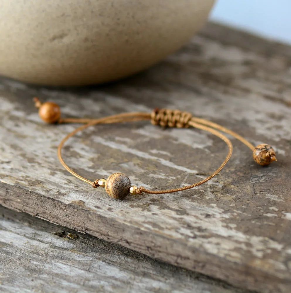 Natural Stone Wax Cord Bracelet Collection - DKLOR -  -  