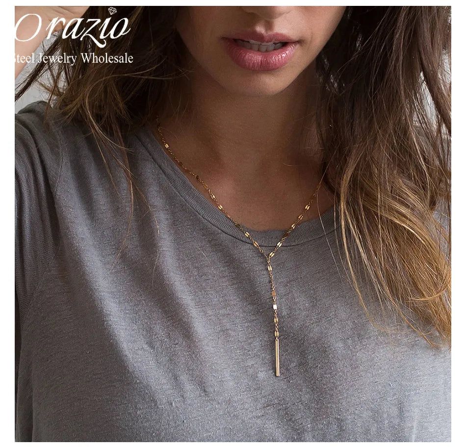 Orazio Long Pendant Necklace - DKLOR -  -  