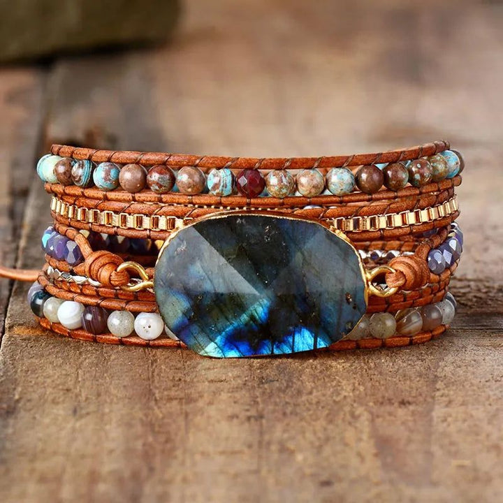 Premium Labradorite Wrap Bracelet - DKLOR -  -  