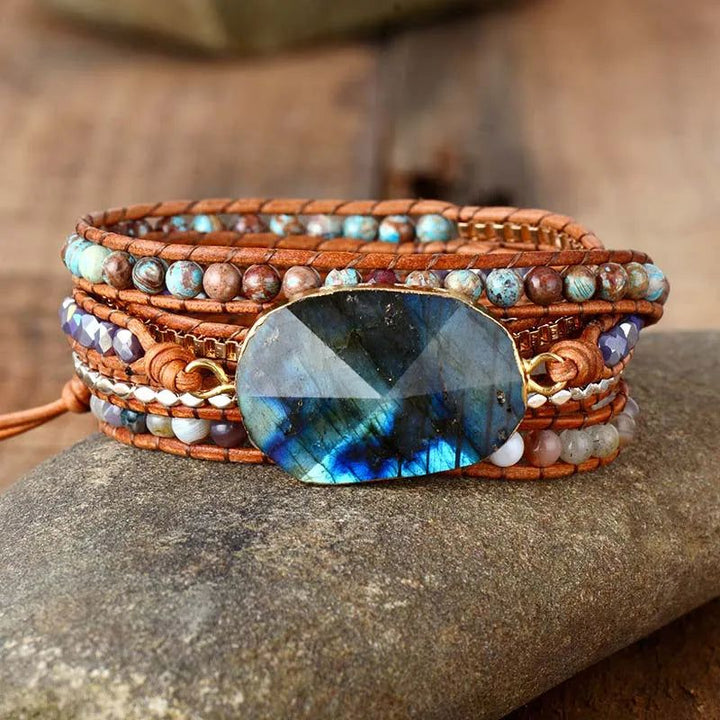 Premium Labradorite Wrap Bracelet - DKLOR -  -  