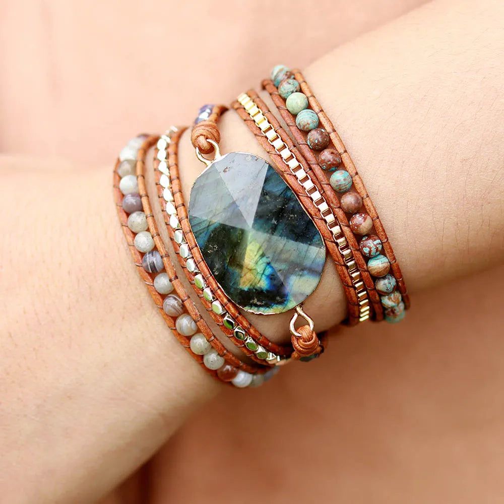 Premium Labradorite Wrap Bracelet - DKLOR -  -  