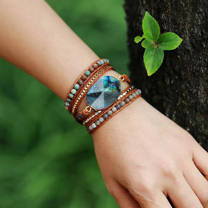 Premium Labradorite Wrap Bracelet - DKLOR -  -  