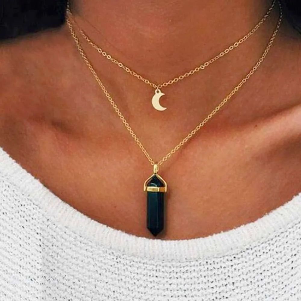 Quartz Moon Choker Necklace Collection - DKLOR -  -  