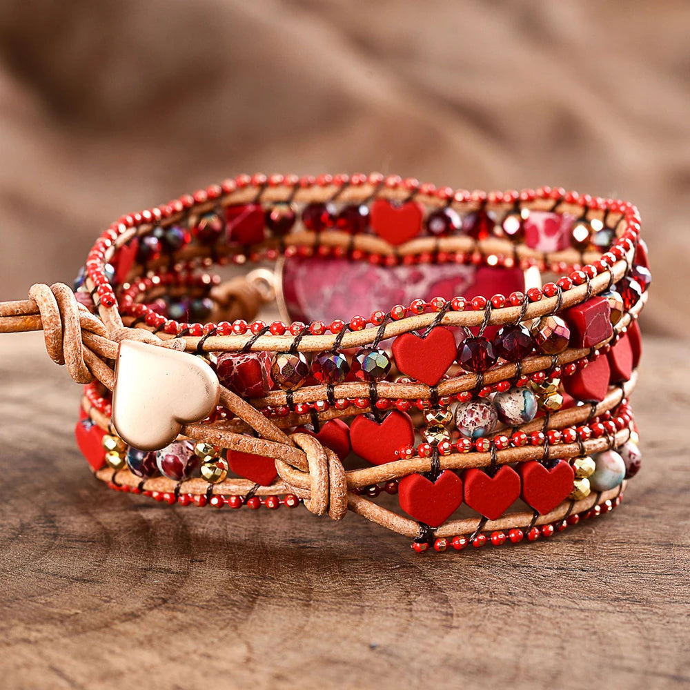 Red Heart Big Stone Bracelet - DKLOR -  -  