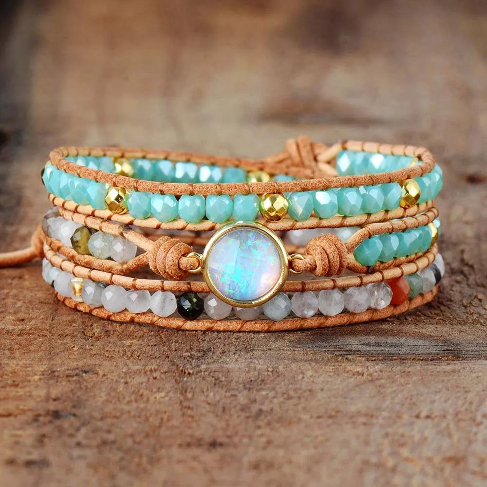 Round Opal Blue Brilliance Bracelet - DKLOR -  -  