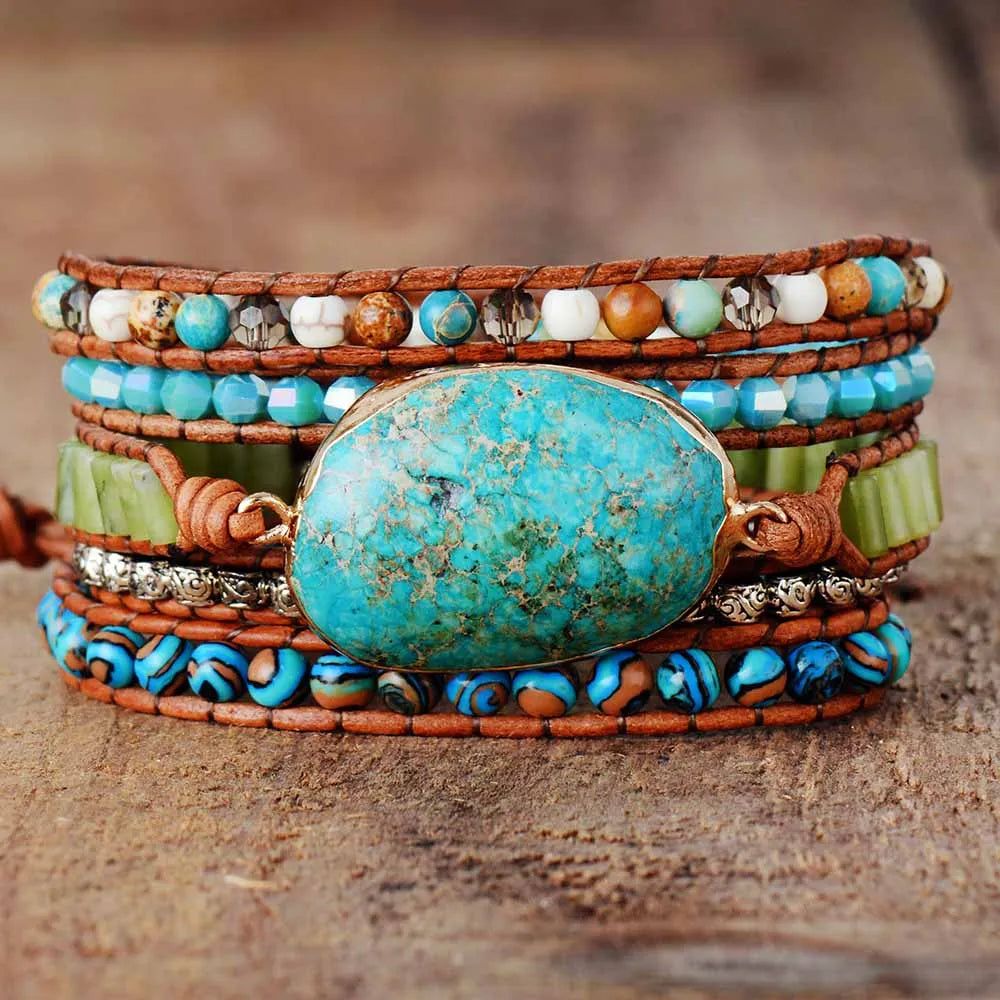 Spiritual Natural Stones Wrap Bracelets - DKLOR -  -  