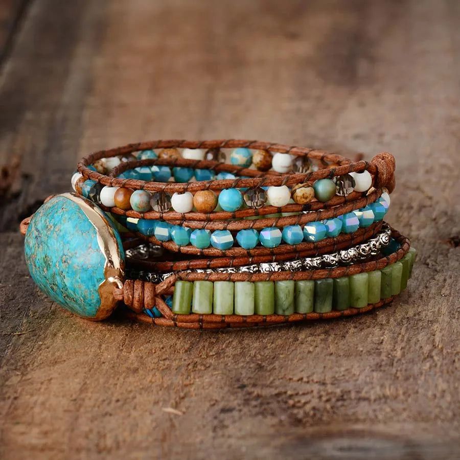 Spiritual Natural Stones Wrap Bracelets - DKLOR -  -  