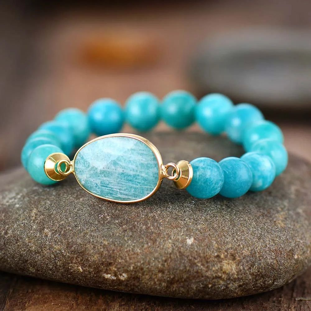 Stretchy 10MM Amazonite Beads Bracelet - DKLOR -  -  