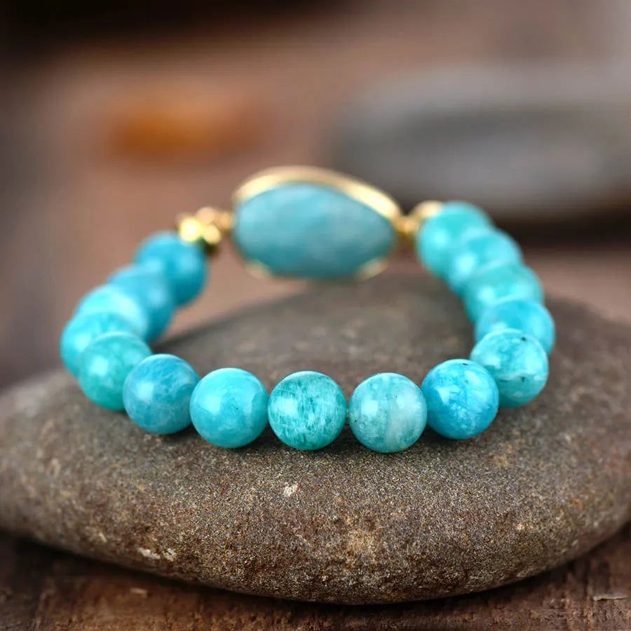 Stretchy 10MM Amazonite Beads Bracelet - DKLOR -  -  